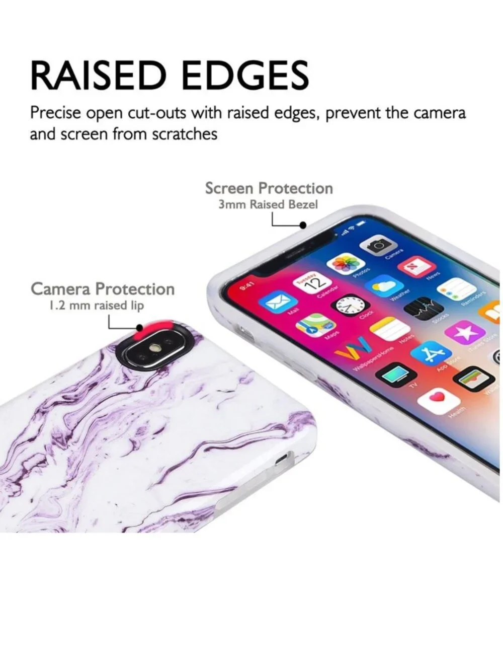 3 NEW iPhone Xs 1Os X 10 Cell Phone Case Cover Purple White Marble Swirl NWT